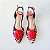 SCARPIN SALTO TACA ZEBRA VERMELHO CAMPARI PRETO CONFORTAVEL - Imagem 4
