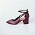 SCARPIN SALTO BLOCO COURO MARSALA CONFORTAVEL - Imagem 1