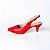 SCARPIN SALTO FINO COURO VERMELHO CAMPARI CONFORTAVEL - Imagem 1