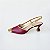 SCARPIN SALTO TACA COURO VINHO DOURADO CONFORTAVEL - Imagem 1