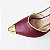 SCARPIN SALTO TACA COURO VINHO DOURADO CONFORTAVEL - Imagem 6