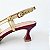 SCARPIN SALTO TACA COURO VINHO DOURADO CONFORTAVEL - Imagem 7