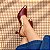 SCARPIN SALTO TACA COURO VINHO DOURADO CONFORTAVEL - Imagem 4