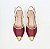 SCARPIN SALTO TACA COURO VINHO DOURADO CONFORTAVEL - Imagem 5
