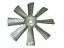 Hélice de Ventilador em Alumínio 8 Pás Larga Furo 34 Mercedes L1313/1513/2013/2213/OF/OH-362/OM366 - 3522052306 - Imagem 1