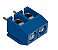 Conector Borne  2T , 2 vias azul - Imagem 1