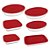 Conjunto de Assadeiras de Vidro Marinex 6 Peças Vermelho - Imagem 1