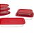 Conjunto de Assadeiras Grandes Retangular Quadrada 3 Peças com Tampa Marinex Vermelho - Imagem 2
