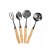 Kit 04 Talheres para servir Aluminio com Cabo de Madeira - Imagem 1