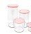 Potes Hermeticos Rosa 3 Peças Acrilico Redondo Resistente Livre Bpa 1400ml 1000ml 600ml - Imagem 5