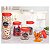 Conjunto de 5 Potes Herméticos Empilháveis de Vidro com Tampas Vermelhas Kitchen - Casambiente - Imagem 2
