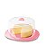 Porta Queijo Queijeira Com Tampa Rosa Linha Acril - Imagem 1