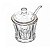 Açucareiro de Vidro Fio de Ouro Colher e Tampa Radial 210ml Lyor - Imagem 2