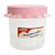 Pote Redondo Transparente Tampa Rosa Modelo Saia Laço 1Litro - Imagem 2