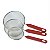 Kit 3 Peneiras Aço Inox com Cabo Vermelho Tam. 8 10 e 12cm - Imagem 3