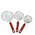 Kit 3 Peneiras Aço Inox com Cabo Vermelho Tam. 8 10 e 12cm - Imagem 2