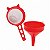 Kit Peneira Coador com Cabo + Funil Vermelho - Imagem 3
