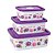Kit 3 Potes Retangulares Floral Lauren Roxo - Imagem 4