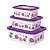 Kit 3 Potes Retangulares Floral Lauren Roxo - Imagem 2