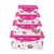 Kit 4 Potes Retangulares Rosa Floral Tampa com Travas - Imagem 1