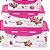 Kit 4 Potes Retangulares Rosa Floral Tampa com Travas - Imagem 2