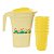 Kit Jarra Retangular Com Tampa + 6 Copos Amarelos Flores - Imagem 2
