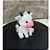 Chaveiro de Bolsa Chaves Vaquinha Fofa Branco Rosa 3D Caixa de entrada - Imagem 1