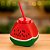 Copo Com Canudo Fatia de Melancia Vermelho Verde 600ml - Imagem 1