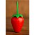 Copo Com Canudo Formato Fruta Morango Vermelho Verde 500ml - Imagem 1