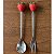 Kit Garfo + Colher Talheres de Inox Com Cabo Formato de Fruta Y888 - Imagem 1