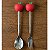 Kit Garfo + Colher Talheres de Inox Com Cabo Formato de Fruta Y888 - Imagem 2