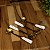 Kit 4 Colheres Inox Cabo Cerâmica Dourado Branco Flowers Wolff C84 - Imagem 1
