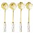 Kit 4 Colheres Inox Cabo Cerâmica Dourado Branco Flowers Wolff C84 - Imagem 2