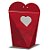 CAIXA PRESENTE CORAÇÃO C/ VISOR 27x20x14cm AMOR PCT C/ 10 UN - Imagem 1