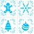 KIT MINI STENCILS NATAL 2 C/ 04 UN - BLUE STAR - Imagem 1