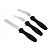 Kit 3 Espátulas em Inox para Decorar Bolos Preto Prime Chef - Imagem 1