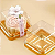 10 Mini Cake Box Quadrada Ouro Embalagem Pão De Mel Donuts Macaron Bolo Festa Flip - Imagem 4
