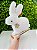 Coelho Sentado Pelúcia Branco 30cm C/1un Cromus - Imagem 2