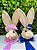 Enfeite De Decoração Páscoa Carinha De Coelho Rosa Ou Azul HP024 Silver - Imagem 2