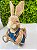 Enfeite Decorativo Páscoa Coelho Com Carrinho Azul Ou Rosa HP027 Silver - Imagem 6