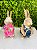 Enfeite Decorativo Páscoa Coelho Com Carrinho Azul Ou Rosa HP027 Silver - Imagem 2