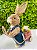 Enfeite Decorativo Páscoa Coelho Com Carrinho Azul Ou Rosa HP027 Silver - Imagem 7