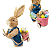 Enfeite Decorativo Páscoa Coelho Com Carrinho Azul Ou Rosa HP027 Silver - Imagem 9