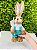 Coelho Páscoa Azul Ou Rosa Decoração 35cm HP051 Silver - Imagem 3