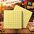 20 Guardanapos Estampado 25cm Folha Dupla Xadrez Amarelo Junina Decoração Mesa Doces GP25164 Silver - Imagem 2