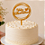 Topo De Bolo Feliz Aniversário Coração 10x16cm C/1un Dourado Ponto das Festas - Imagem 1
