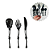 Talheres Esqueleto Preto Pt c/12 un Halloween Cromus 29012221 - Imagem 1