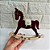 Decoração Cavalo Balanço Vermelho/Cru 18cm C/1un Natal Cromus 3113167 - Imagem 2