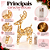 Decoração Rena Display Vazada Ouro 12cmx5cmx23cm 2AA C/1un Natal Cromus 3109537 - Imagem 3