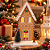 Casa Decorativa Com Led Marrom/Branco 2LR44 C/1un Natal Cromus 1052498 - Imagem 9
